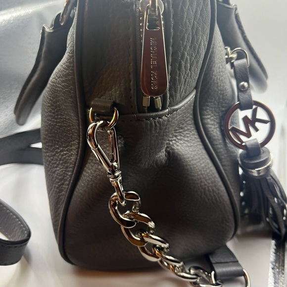 Michael Kors Knox - Black Pebbled Leather Satchel Shoulder Bag - Picture 10 of 13